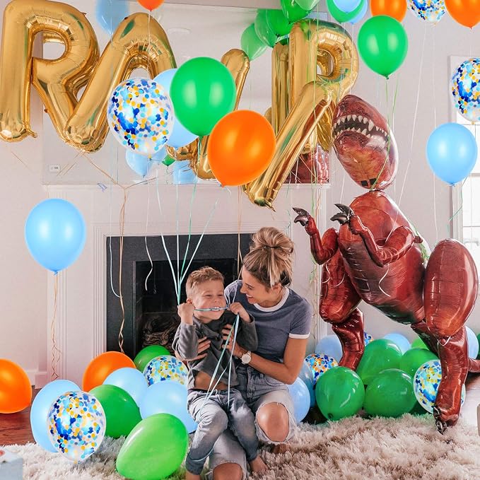 Orange Blue and Green Latex Balloons - Image 7