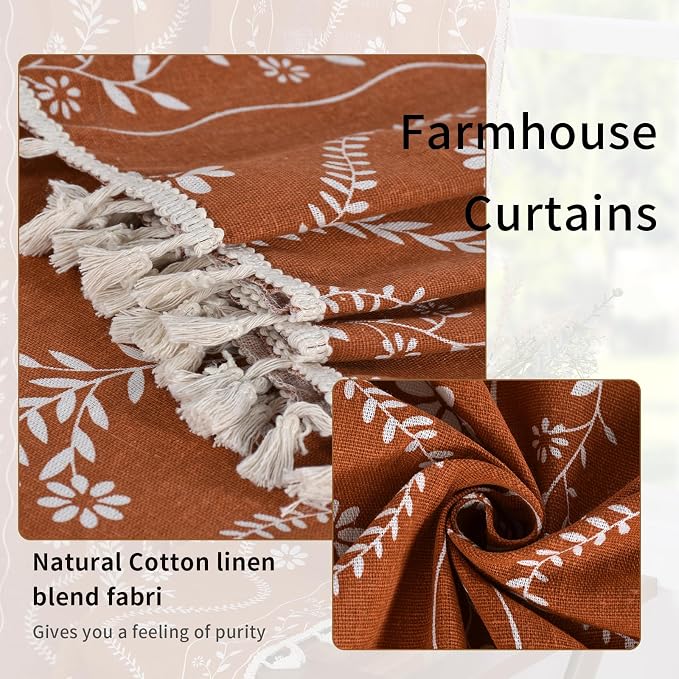 Schweek Terracotta Boho Curtains 84 Inches Length 2 Panels - Image 5