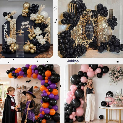 Jobkoo Black Balloons 12 Inch - Image 7