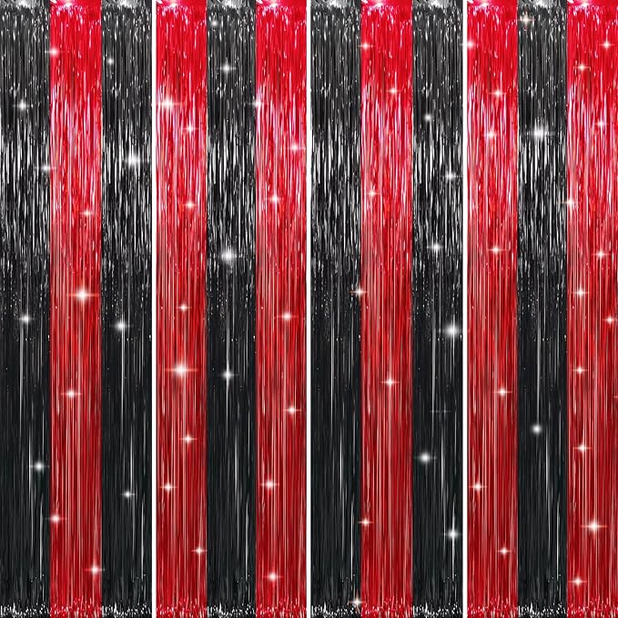 GOER 3.2 ft x8.2 ft Metallic Tinsel Foil Fringe Curtains Party Photo Backdrop by GOER
