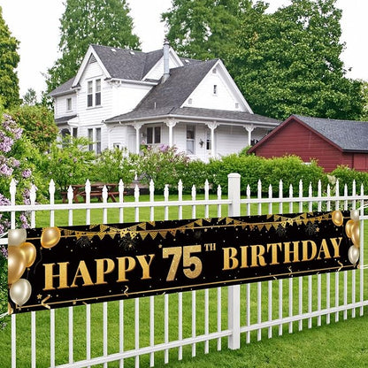 Large Happy 75th Birthday Decoration Banner, 75th Birthday Party Decorations - Image 5