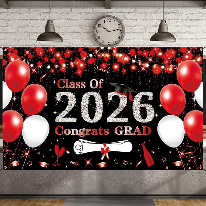 DARUNAXY Black Red Graduation Party Decorations - Image 9