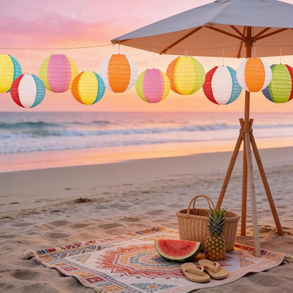 ‎Renbuzhu 60PCS Pool Party Decorations Beach Ball Paper Lanterns Bulk - Image 6