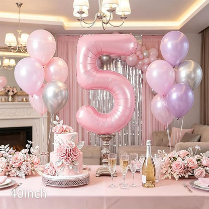 Number Balloons Pink Party Balloon - Image 6