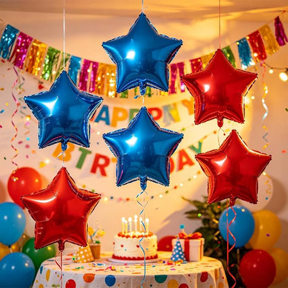 Red Blue Star Balloons 18 Inch - Image 8