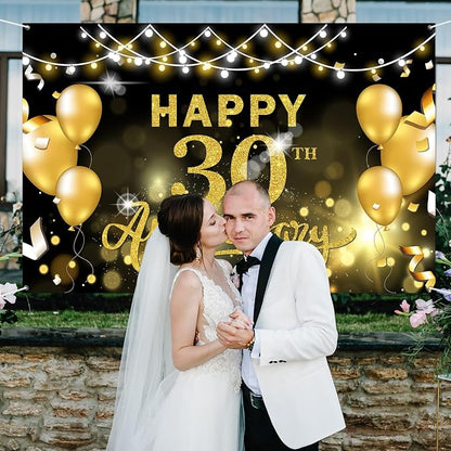 WeBenison Happy 30th Anniversary Backdrop 30th Wedding Anniversary Photography - Image 6