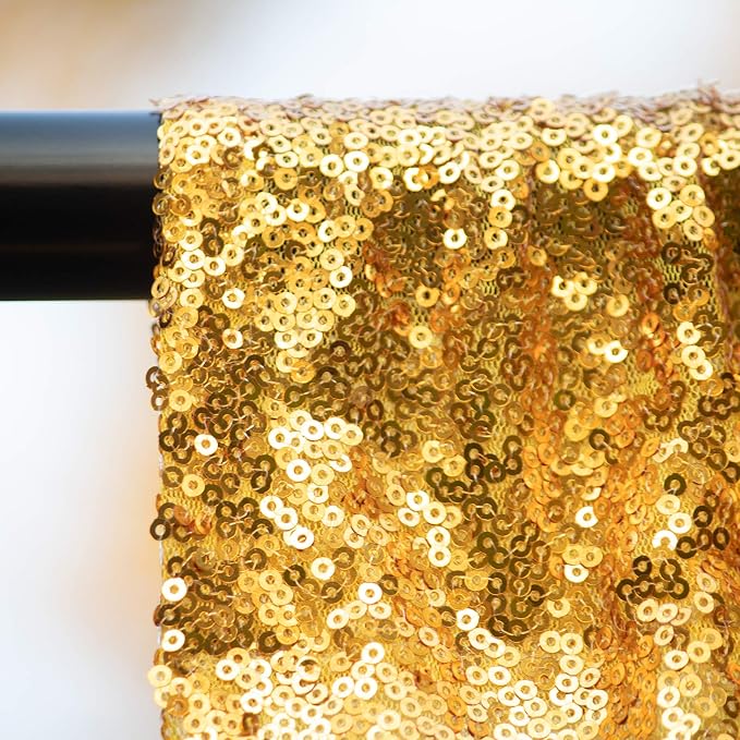 JYFLZQ Gold Sequin Backdrop Curtains 8ft x 8ft 1 Panel Glitter Photo Booth - Image 5