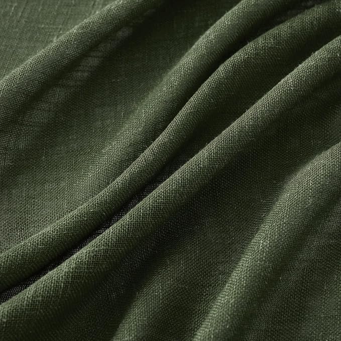 MIULEE Olive Green Linen Curtains 37x72 Inch 2 Panels - Image 4
