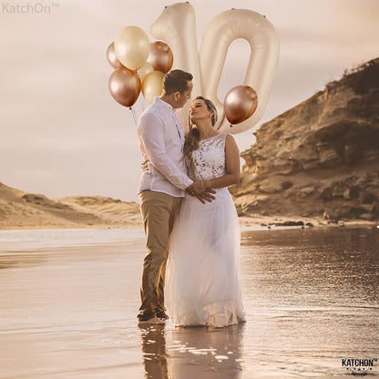 KatchOn Caramel 10 Balloon Number 40 Inch, 10th Birthday Decorations - Image 6