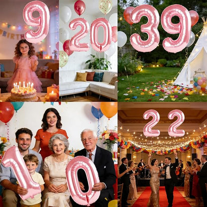 40 Inch Number 39 Balloons for 39th Birthday Party Decorations, 0-100 Jewelry - Image 7