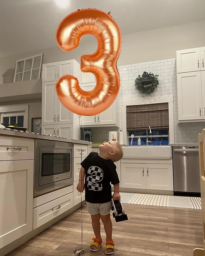 6 Balloon - Orange Birthday Number Balloons, 40 Inch Decorations Men Women | - Image 4