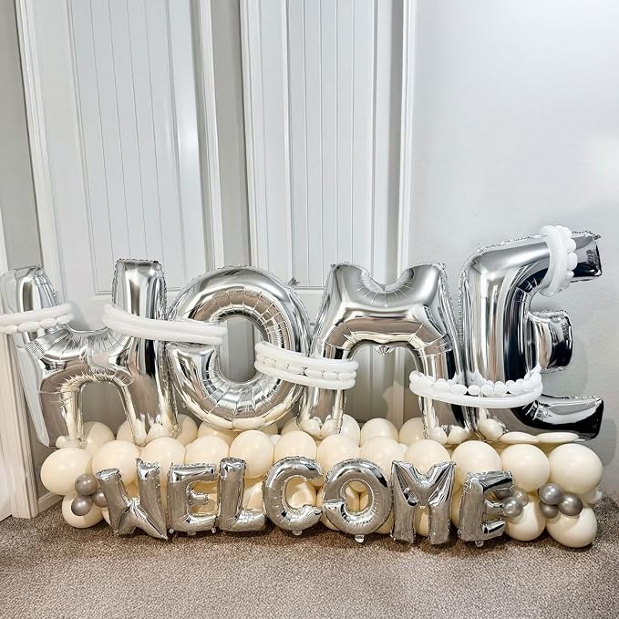 40 Inch Silver WELCOME HOME Letter Balloon - Image 7