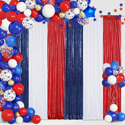Poise3EHome 2Pcs 2Ft x 8Ft Red Sequin Backdrop Curtains, Glitter Photography - Image 7