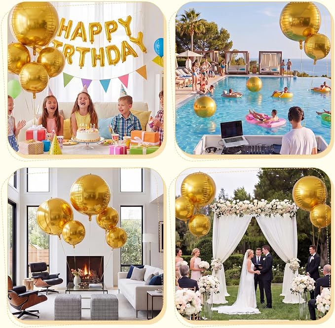 6 Pcs Giant Metallic Party Balloons, Birthday Wedding Baby Shower Christmas - Image 6