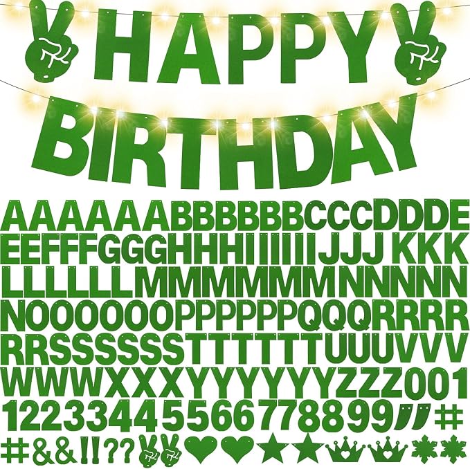167Pcs DIY Glitter Customizable Banner Kit Custom Banner DIY Happy Birthday by WELITTCON