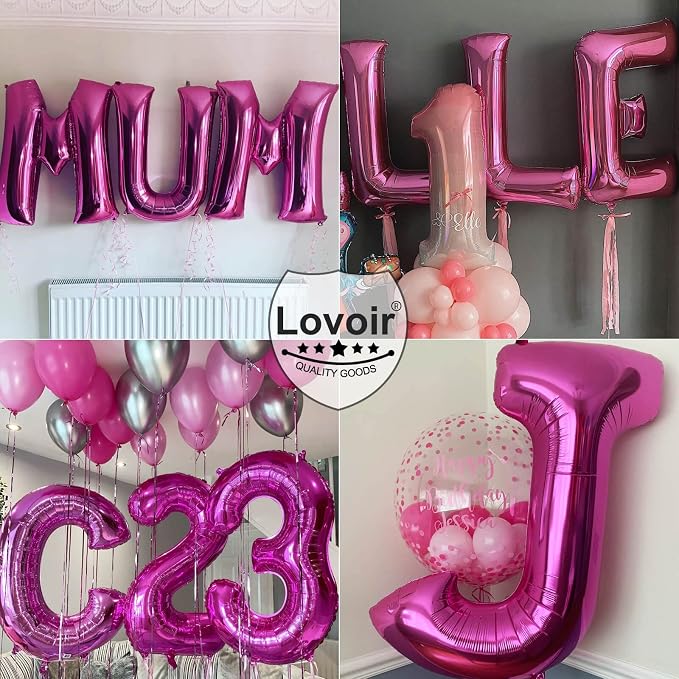 Lovoir 40 Inch Large Hot Pink Letter S Balloons Big Size Jumbo Mylar Foil - Image 6