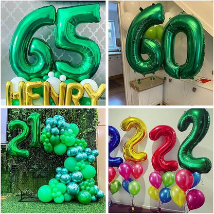 Number 50 Dark Green Balloons 40 Inch Giant Green 50 Numer Foil Helium Balloons - Image 5