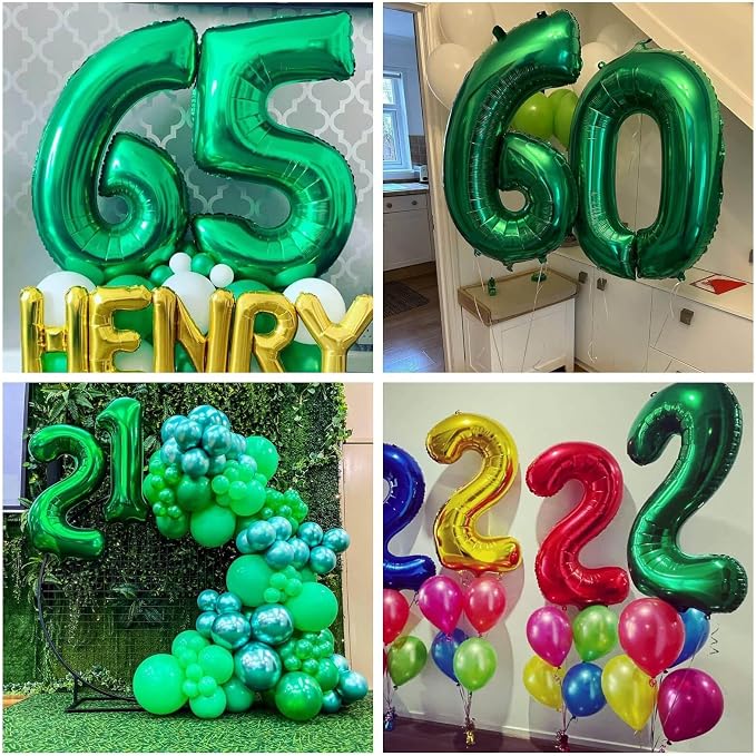 Number 26 Dark Green Balloons 40 Inch Giant Green 26 or 62 Numer Foil Helium - Image 3