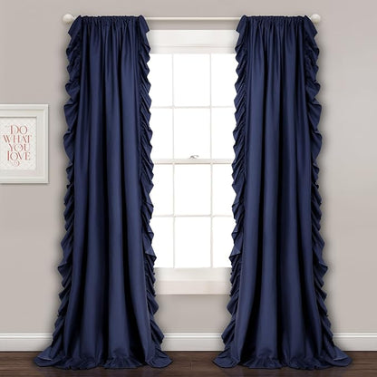 Lush Decor Reyna Ruffle Window Curtain Panel Set, Living room, or Dining Room by LushDecor