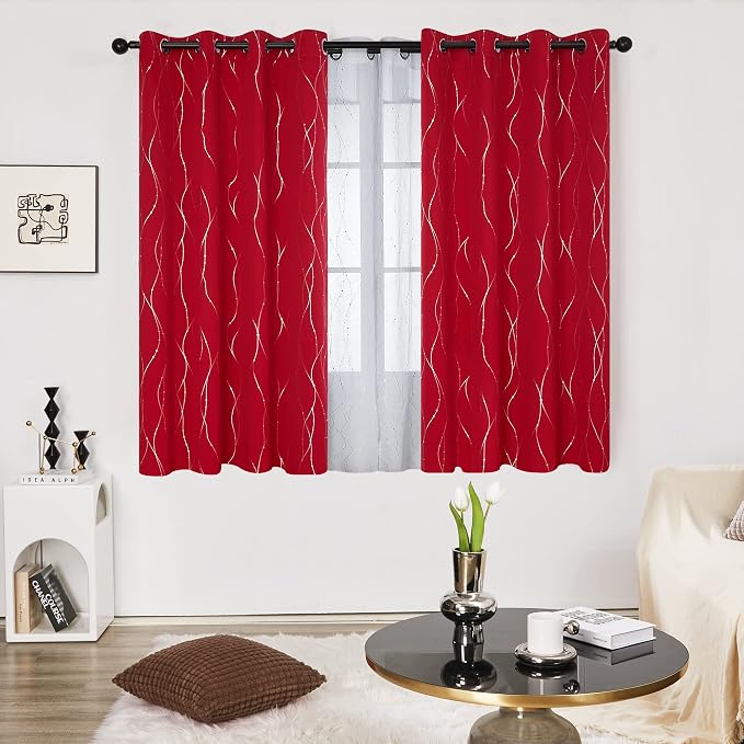 Deconovo Living Room Curtains 63 Inches Long, Thermal Insulated, Room Darkening - Image 2