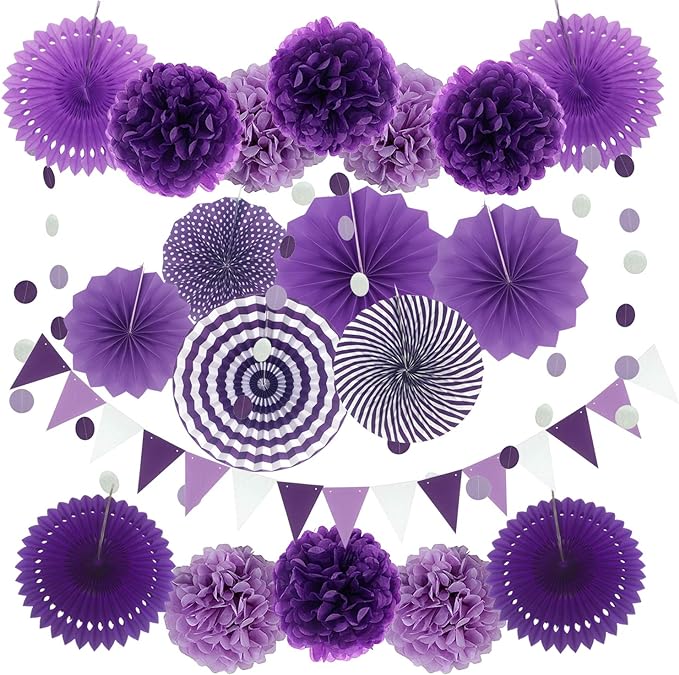 Party Decoration, Pom Poms Flowers, Garlands String Polka Dot and Triangle by ZERODECO