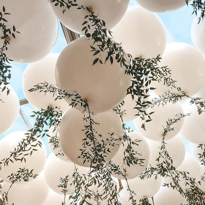 Voircoloria 105pcs White Party Latex Balloons, 12inch | - Image 6
