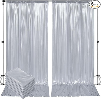 Outpain Thick 30 ft x 10 ft Silver Sequin Backdrop Curtain by Outpain