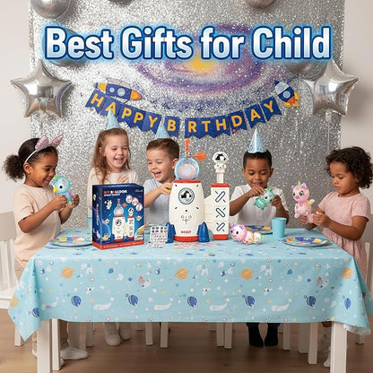 Space Rocket DIY Balloons with Pump, Stickers & Eyes | Sticky Balloon without - Image 8