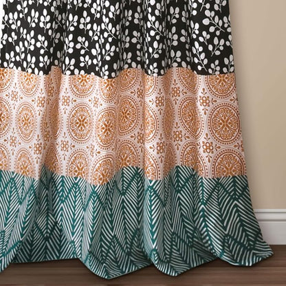 Lush Decor Bohemian Stripe Window Curtain Panels, Pair 52" W x 108" L Turquoise - Image 4