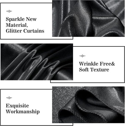Outpain Thick 30 ft x 10 ft Black Sequin Backdrop Curtain - Image 4