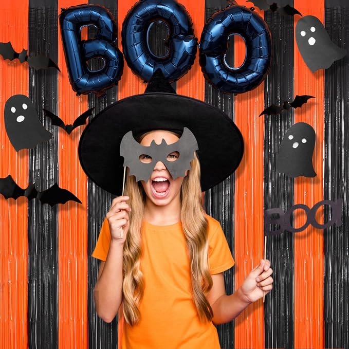 BRAVESHINE Party Foil Fringe Curtains Backdrop Halloween Decorations | - Image 3