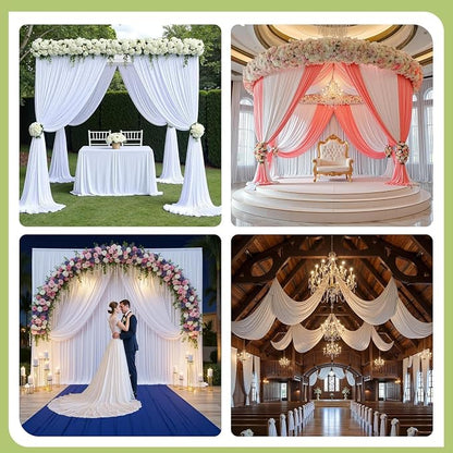 50ft×12ft White Backdrop Curtain - Image 4