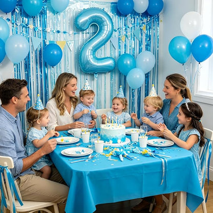 40 Inch Light Blue Number 2 Balloon | 2 Birthday Balloon - Image 3
