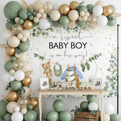 Mocsicka Its a Boy Banner Baby Boy Baby Shower Backdrop Decorations 7x5ft | - Image 2