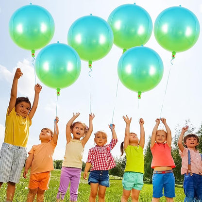Metallic Gradient Blue Balloons, 22 Inch Large Sphere Round Balloons - Image 6
