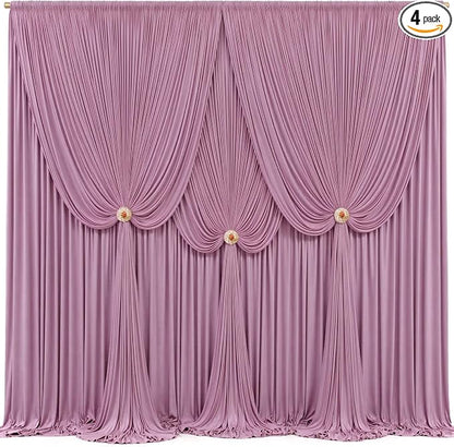 4 Panels Dusty Pink Backdrop Curtains by Tao-GePartyDecorations