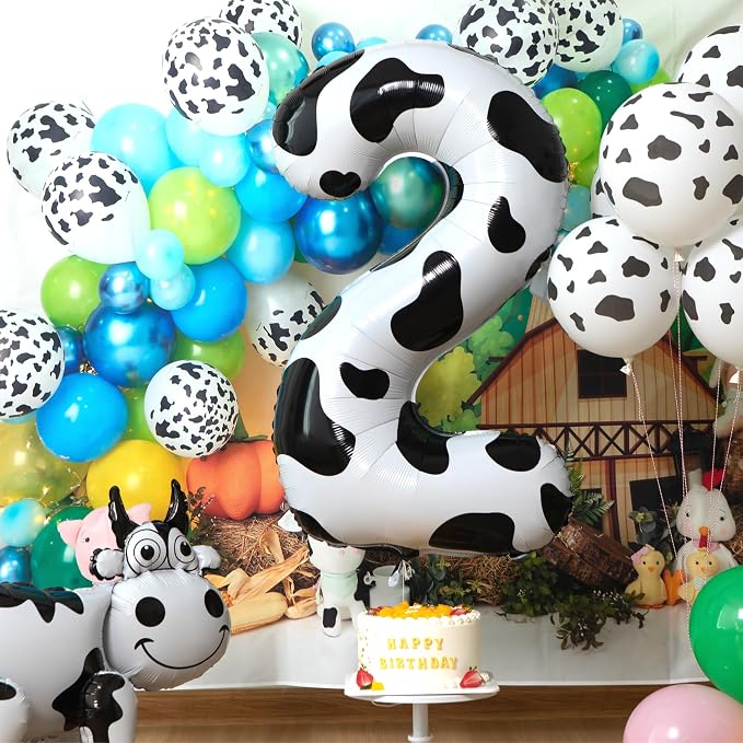 Cow Print Number 8 Balloon, Large 40 Inch Cow Number Birthday Balloons | Helium - Image 3