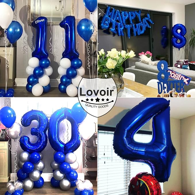 Lovoir 40 Inch Navy Blue Number 3 Balloon Large Size Jumbo Digit Mylar Foil - Image 5