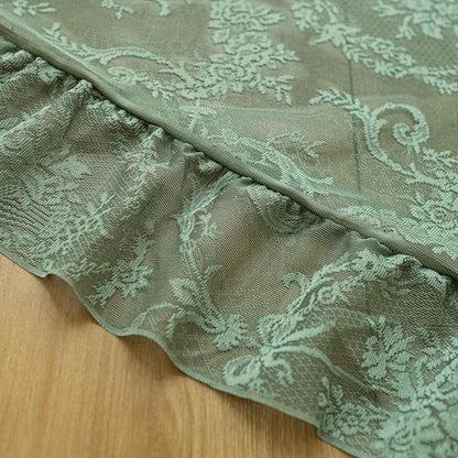 Deeprove Sheer Lace Curtains Olive Green 96 Inches Length - Image 6