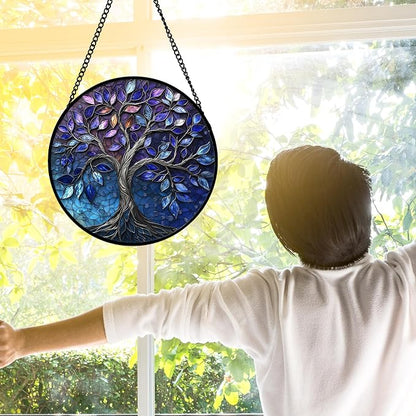 DASTOLL Stained Glass Window Hanging, and Mom 11.8x11.8 in - Image 4