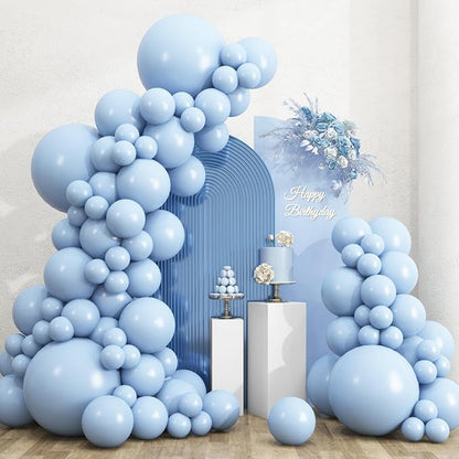 RUBFAC 135pcs Light Baby Blue Balloons Different Sizes 18 12 10 5 Inch by RUBFAC
