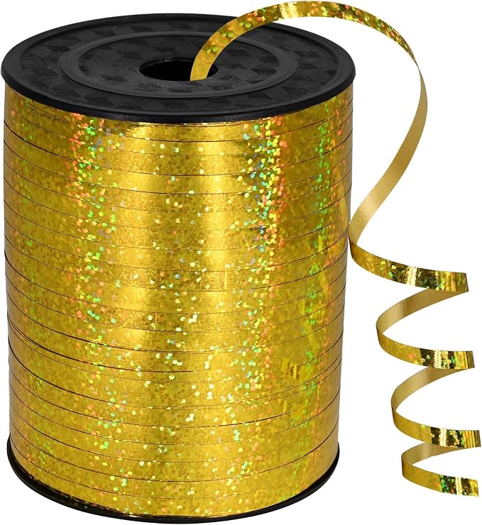 500 Yards Gold Shiny Curling Ribbon Shiny Metallic Roll by Gliberli