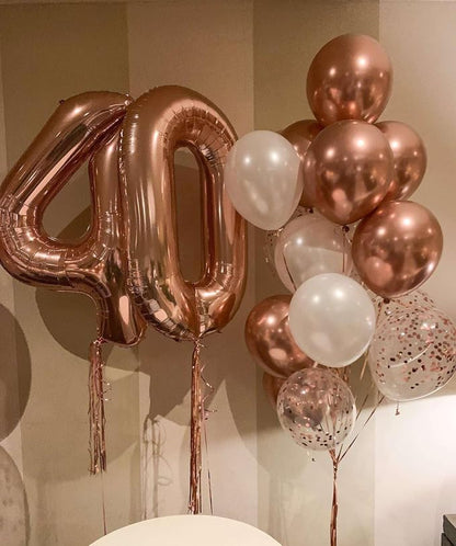 Rose Gold 45 Number Balloons, 40 Inch Giant Number 45 Balloons Foil Mylar - Image 7