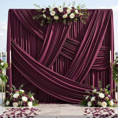 20ft×12ft Burgundy Backdrop Curtains - Image 7