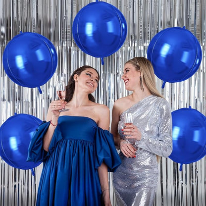 Royal Blue Round Foil Balloons 9 pcs - Image 4
