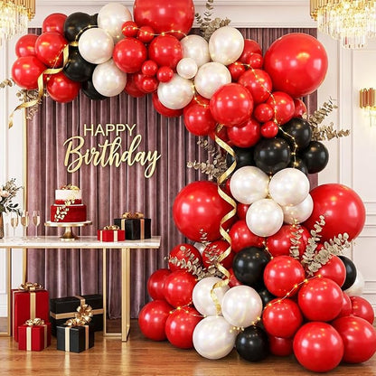 RUBFAC Red Balloons Different Sizes Red Balloon Arch Kit 154pcs | Premium Latex - Image 7