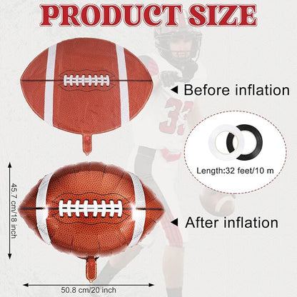 12 Pcs Football Balloons, 18 Inch Football Foil Balloons, Football Party - Image 2