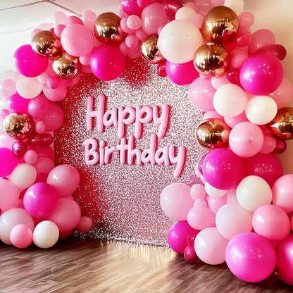 RUBFAC 135pcs Hot Pink Balloons Different Sizes 18 12 10 5 Inch - Image 6