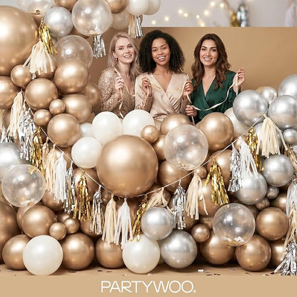 PartyWoo Metallic Gold Balloons 85pcs Chrome Gold Color 18 12 10 5 Inch | 18 12 - Image 5