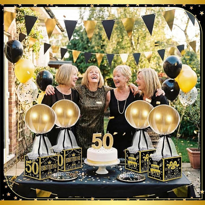 6 Set 50th Table Centerpiece 50 Birthday Tulle Tutu Balloon - Image 6